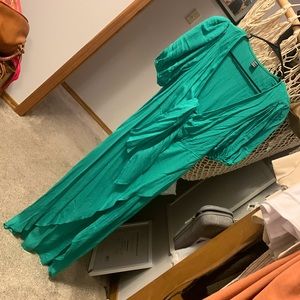 Green summer cocktail dress